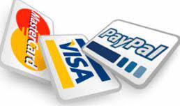 Payment options image Credit Cards, PayPal, Visa